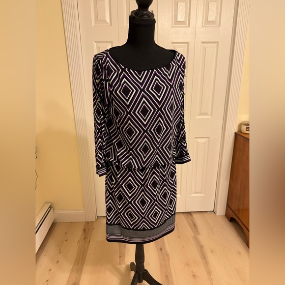 White House Black Market Diamond Pattern Dress - Picture 1 of 2